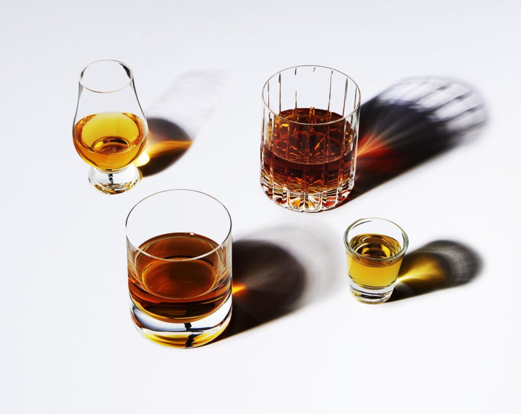 six different types of Scotch whisky 